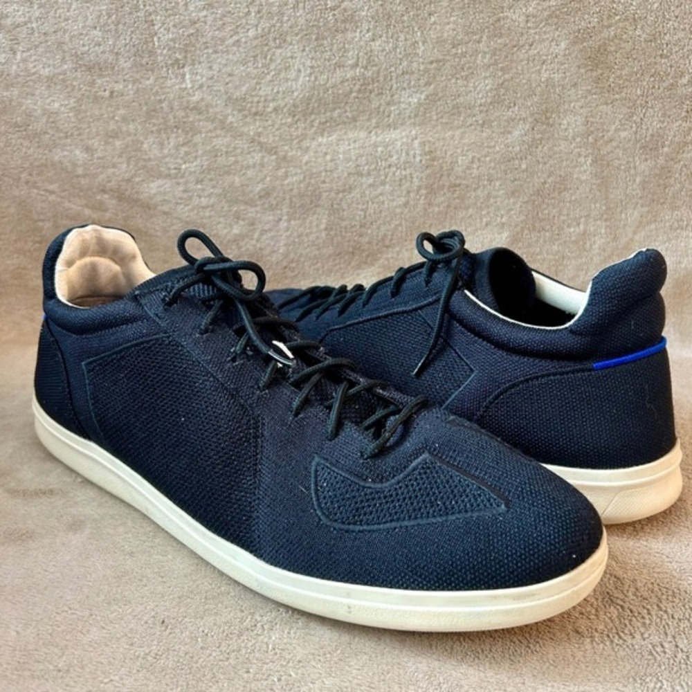 Rothy's Men's 16 RS01 Black Knit Low Top Lace Up Casual Shoe Sneaker